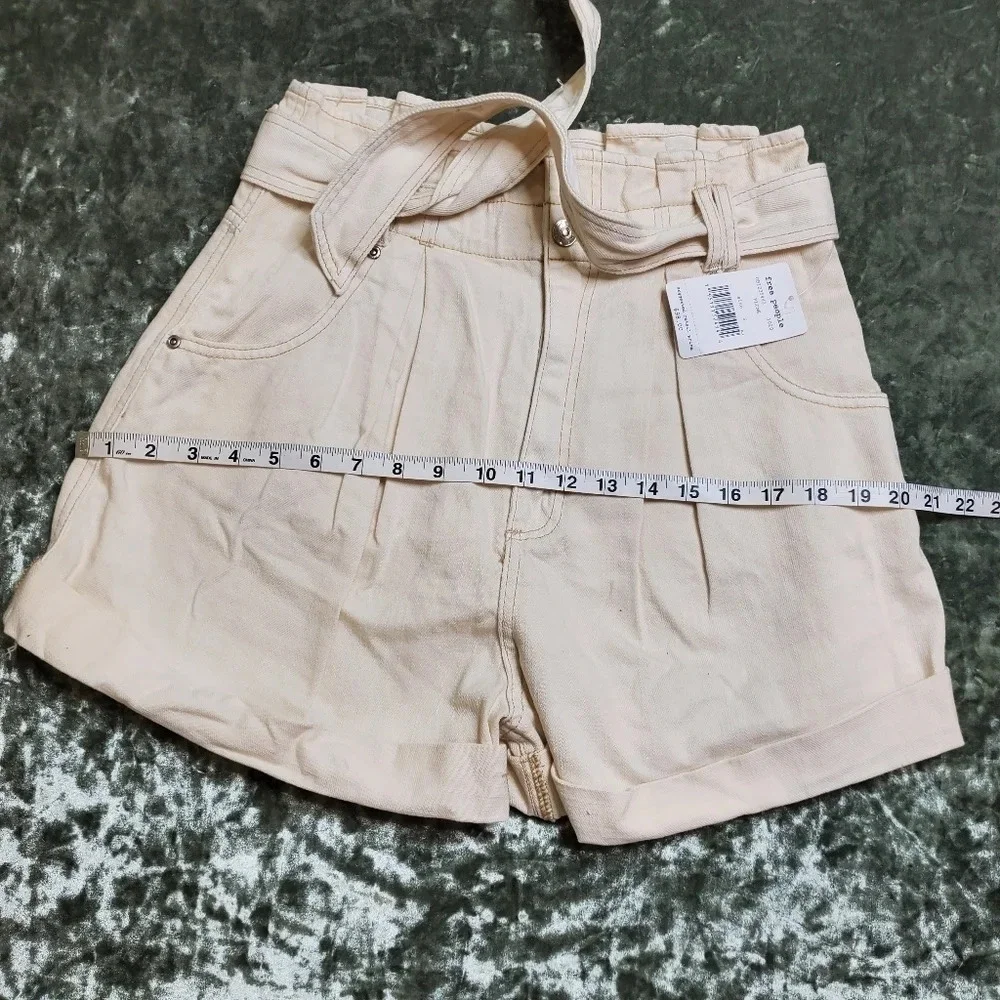 Free People Nova Denim Paperbag Shorts‎ Plume